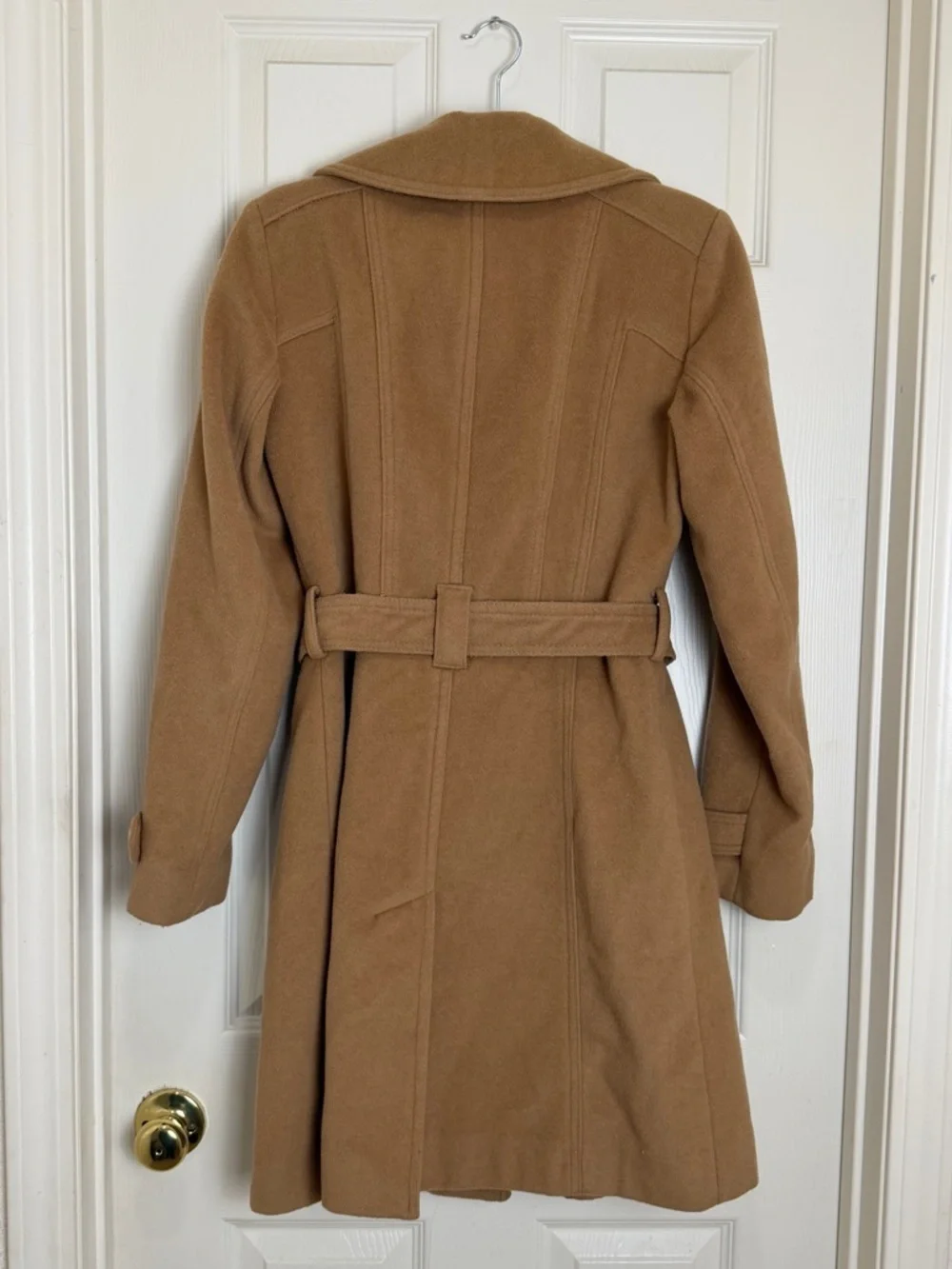 Michael Kors Camel Tan Wool-Blend Belted Coat